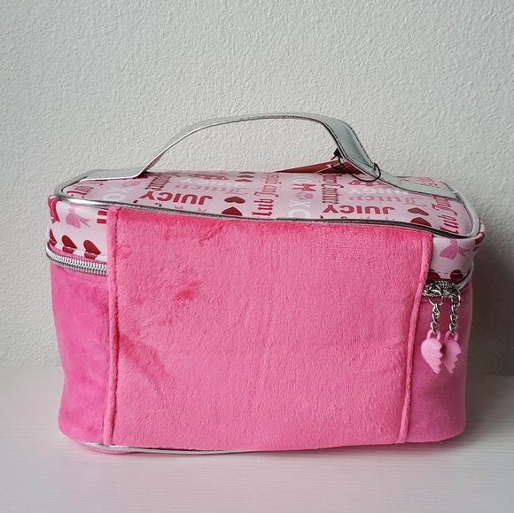 Juicy Couture Pink Heart Bows Makeup Cometics Bag Travel Bag - Picture 8 of 10